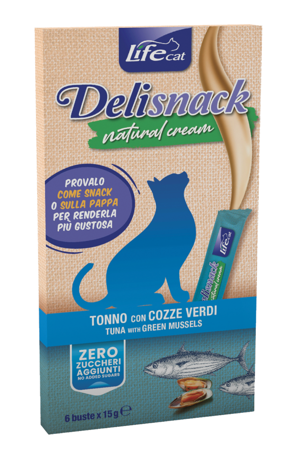 Life Deli Snack Natural Cream al Tonno con Cozze Verdi - 6x15gr