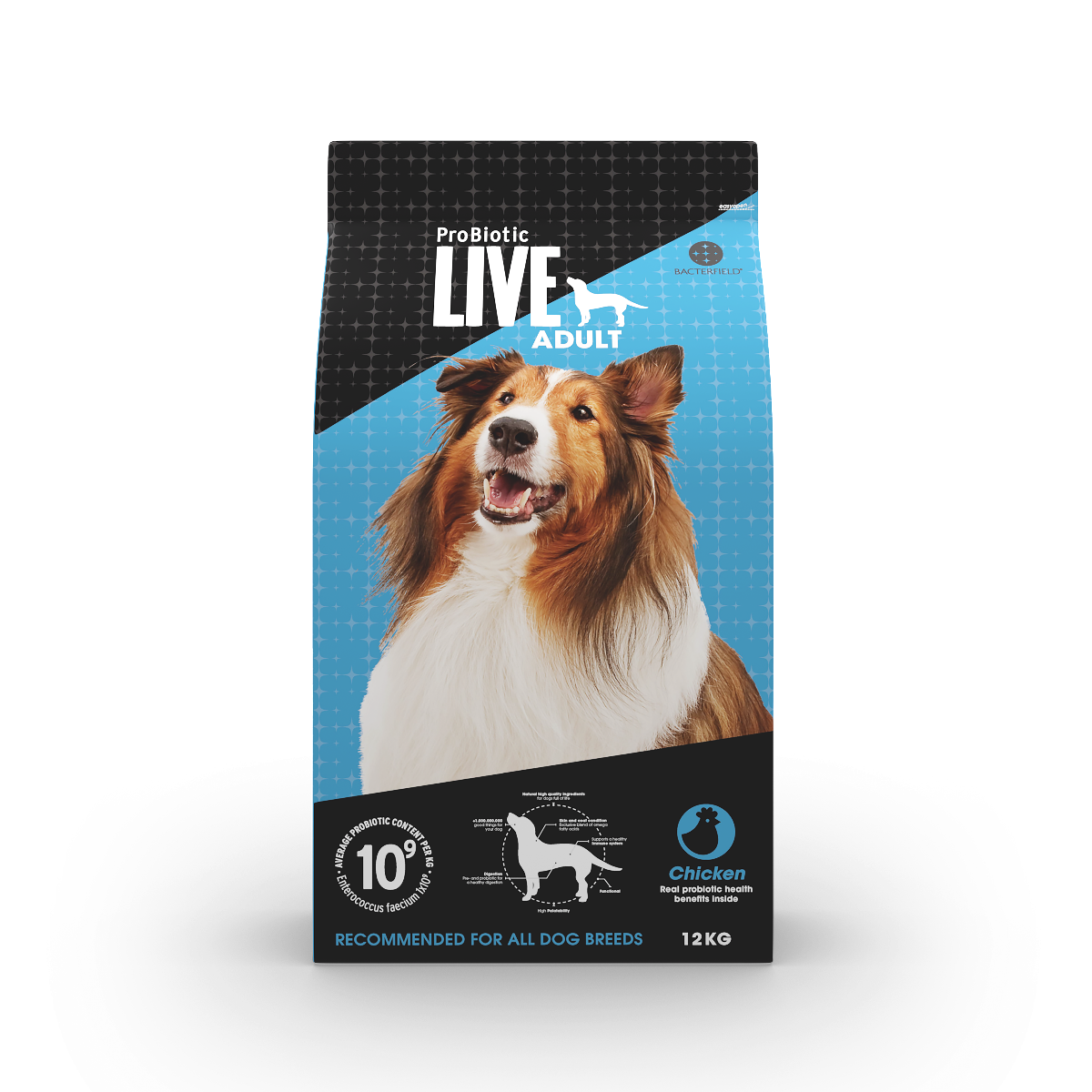 Live Dog ProBiotic Adult Chicken 12kg Crocchette per Cane