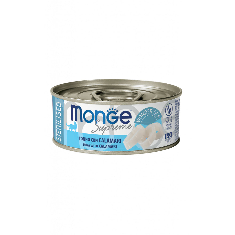 Monge Supreme Sterilised Tonno e Calamari 80gr Alimento umido per Gatti