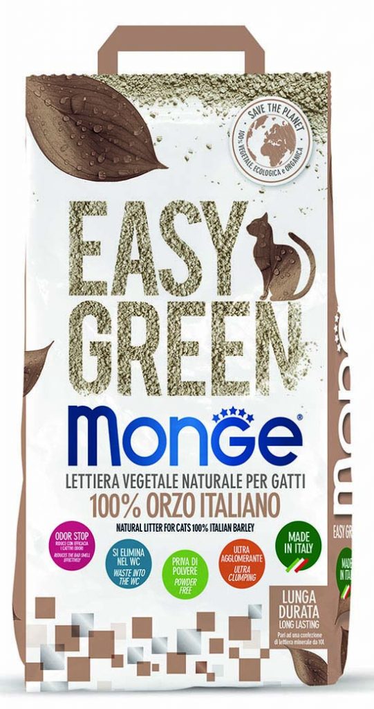 4x3,8kg Monge Easy Green Orzo - Lettiera da WC Ecologica
