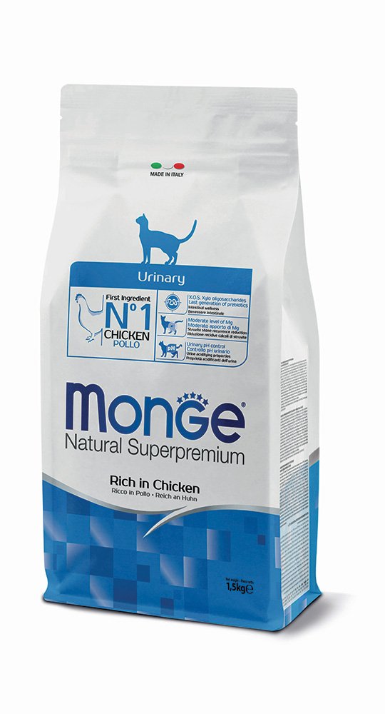 Sacchetto Monge Natural Superpremium Gatto Urinary Pollo, alimento secco dietetico da 1,5 kg