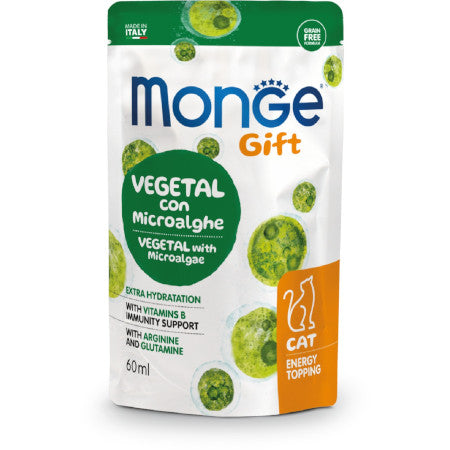 Monge Gift Vegetale con Microalghe Topping 60g Snack per Gatti