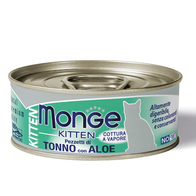 Monge Jelly Kitten Tonno con Aloe 80 g – Alimento per Gattini