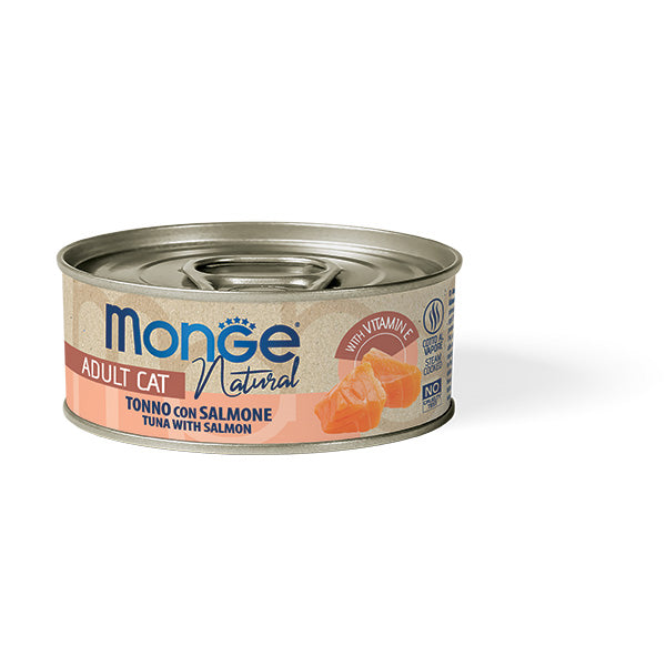 Alimento complementare Monge Natural Tonno Salmone 80 g per gatti adulti