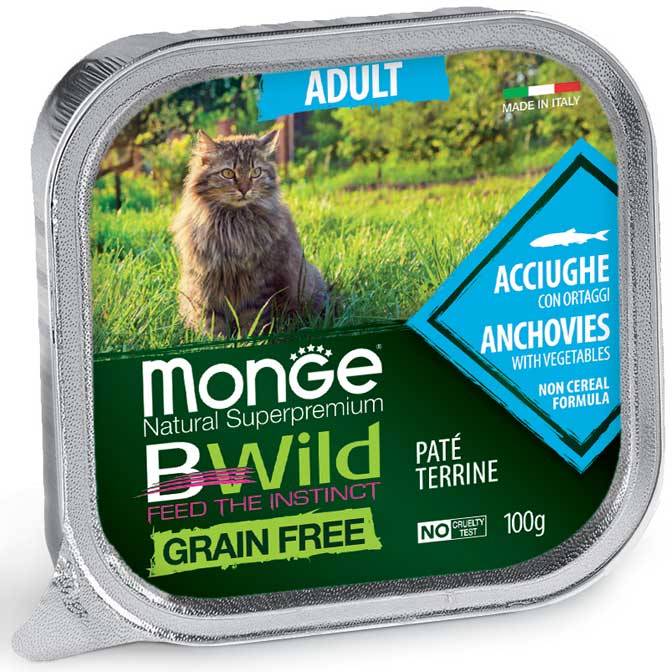 Monge BWild Adulto Acciughe e Ortaggi - 100g