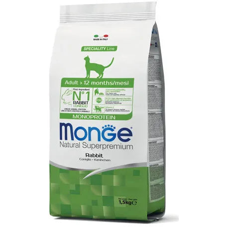 Monge Natural Superpremium Coniglio 1,5kg - Cibo per Gatti