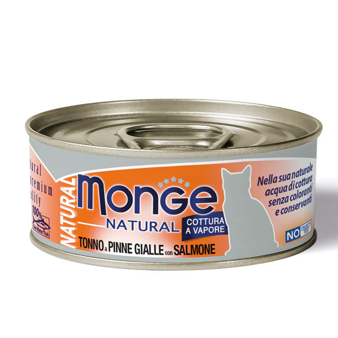 Monge Natural Tonno a Pinne Gialle con Salmone 80g