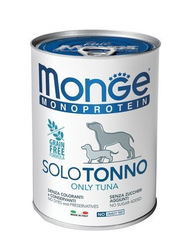 Monge Paté Monoproteico al Tonno 400g Cibo umido per Cani