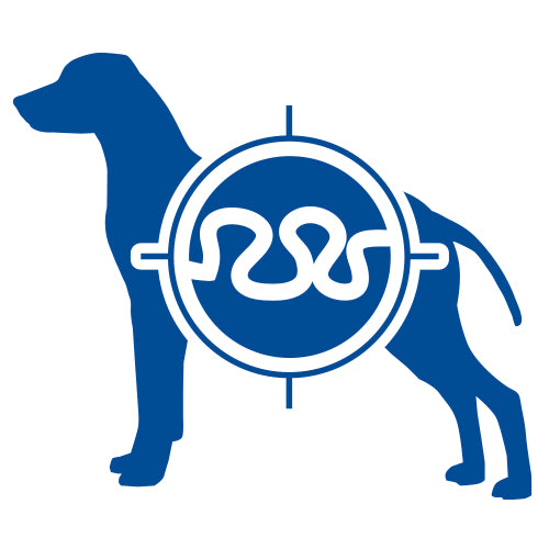 Grafica benessere intestinale Monge Puppy, con prebiotici XOS e supporto digestivo