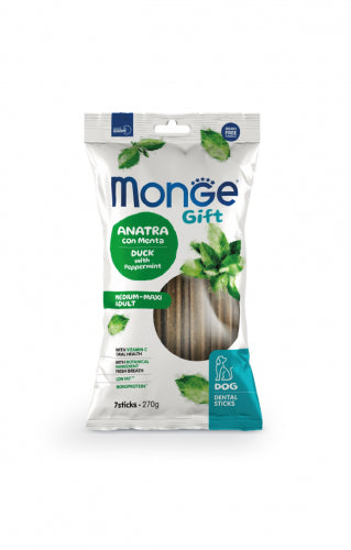 Monge Cane Gift Anatra con Menta Medium Maxi Adult - Dental Sticks 270g