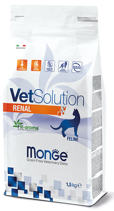 Alimento secco Monge VetSolution Renal 1,5 kg per gatti con insufficienza renale cronica