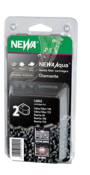 Cartucce NEWA Aqua Diamante D2 formato large con carbone attivo per filtri acquario