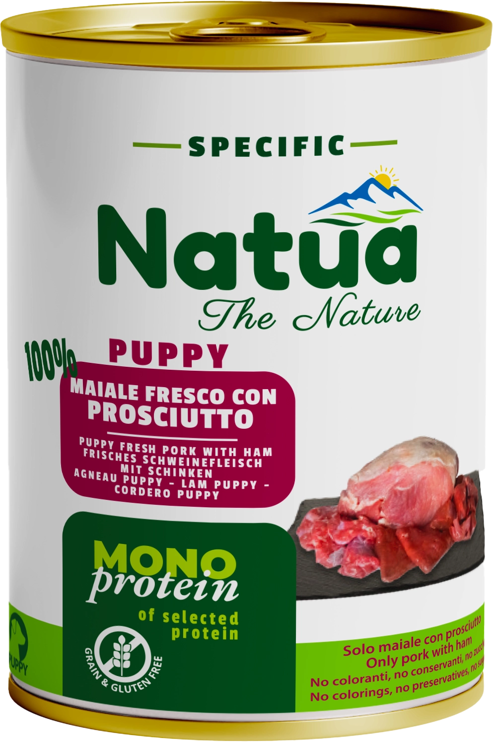 Natua Dog Specific Monoprotein Maiale con Prosciutto 400g Lattina