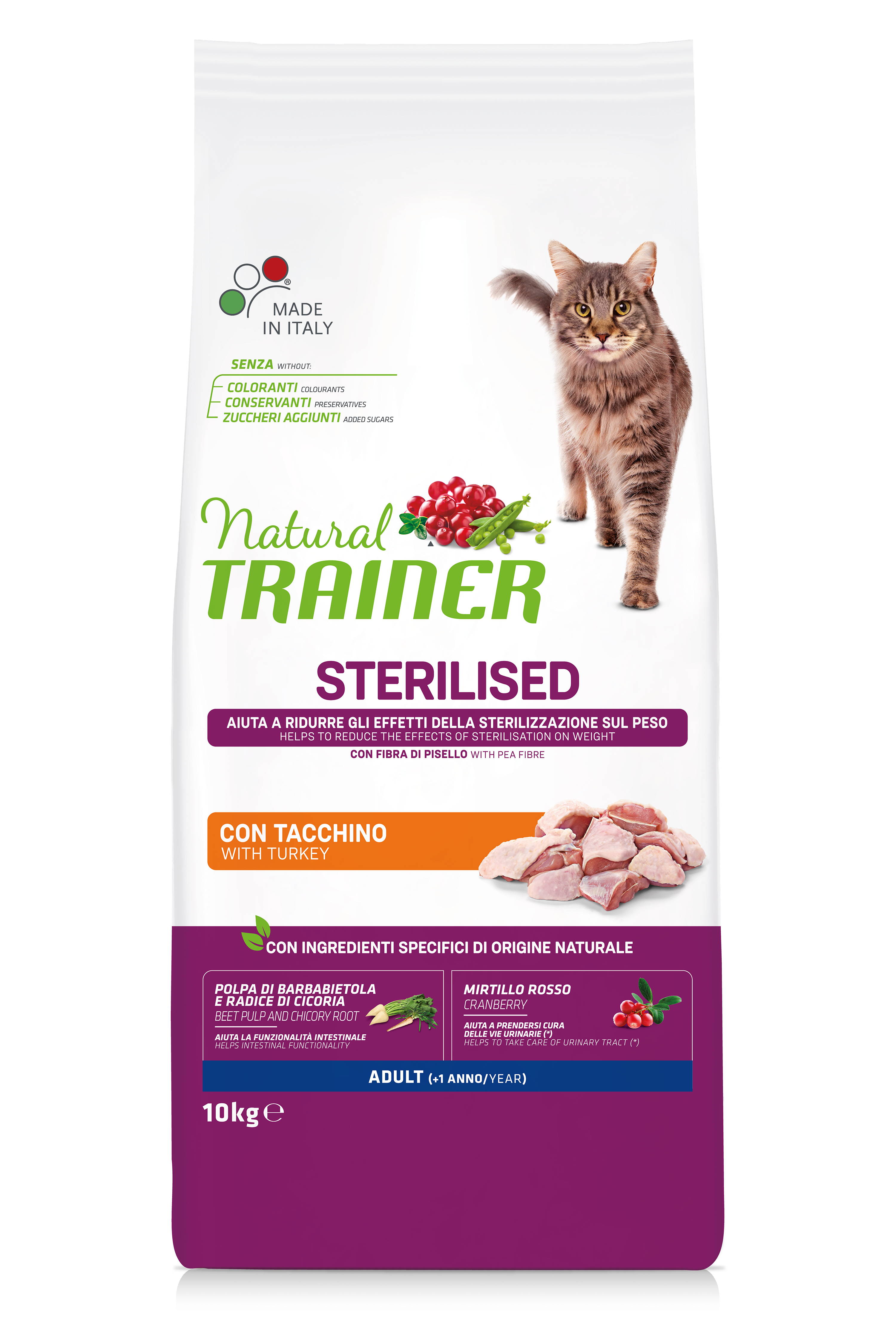 Natural Trainer Adult Sterilised Tacchino 10kg