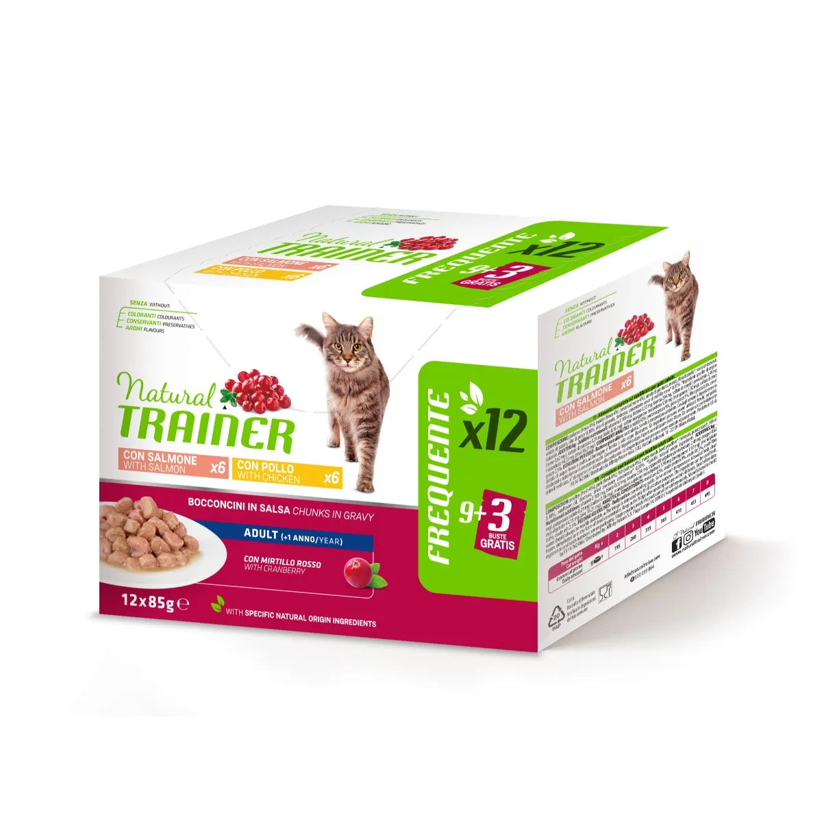 Natural Trainer Adult con Pollo e Salmone 12x85g - Gatti Adulti