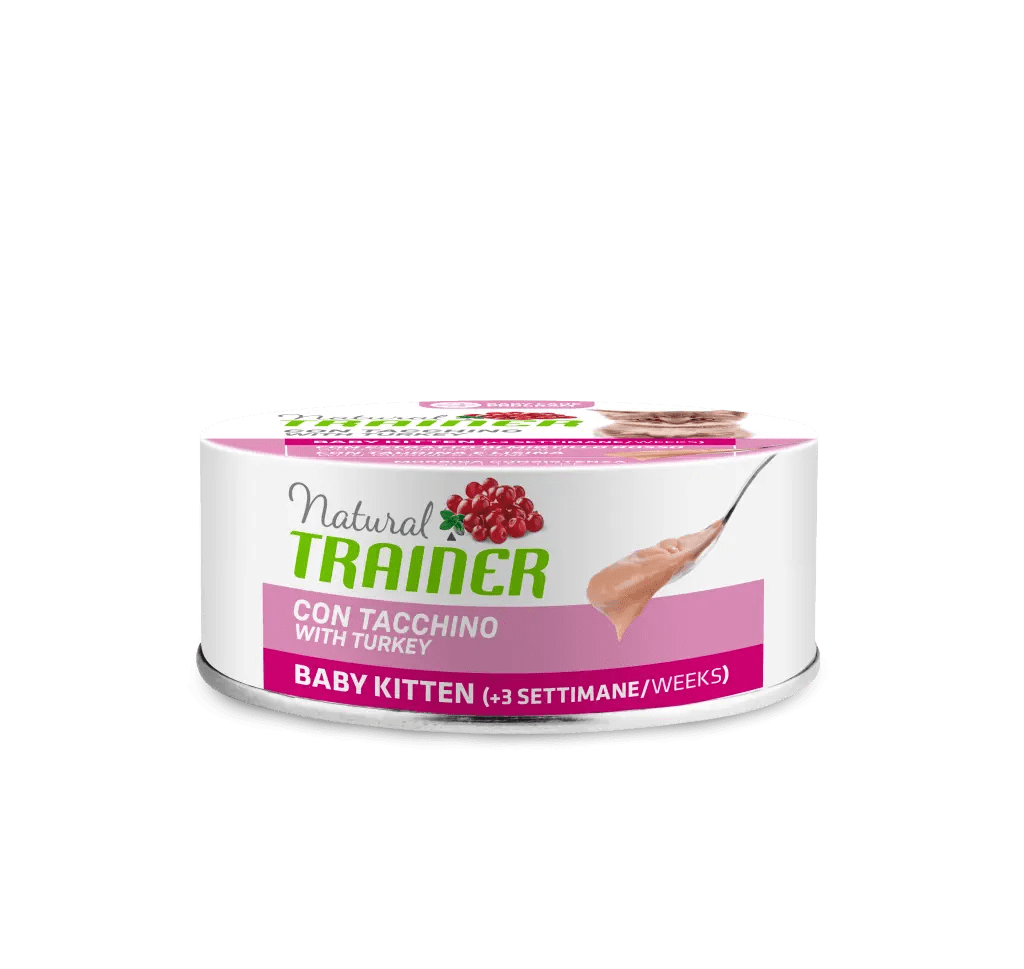 Alimento umido Natural Trainer Baby Kitten Tacchino 80 g per gattini in svezzamento