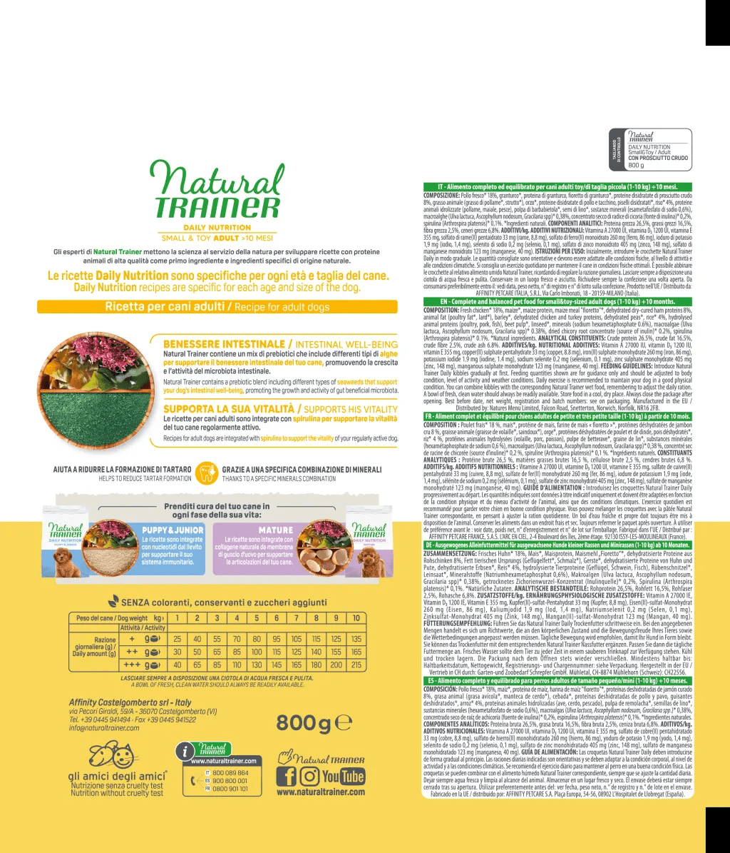 Natural Trainer Dog Small&Toy Adult Prosciutto 800g2