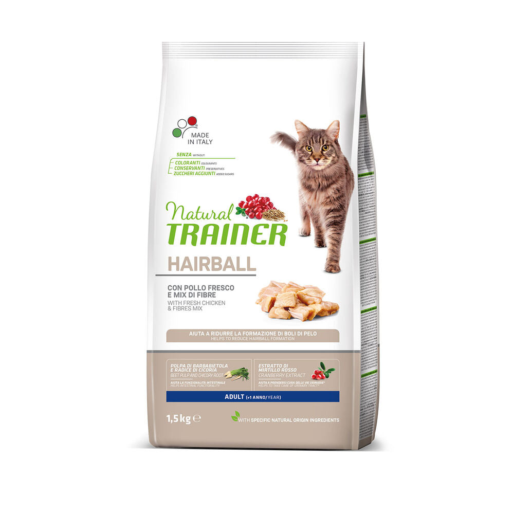 Alimento secco Natural Trainer Hairball Adult Pollo 1,5 kg per gatti adulti