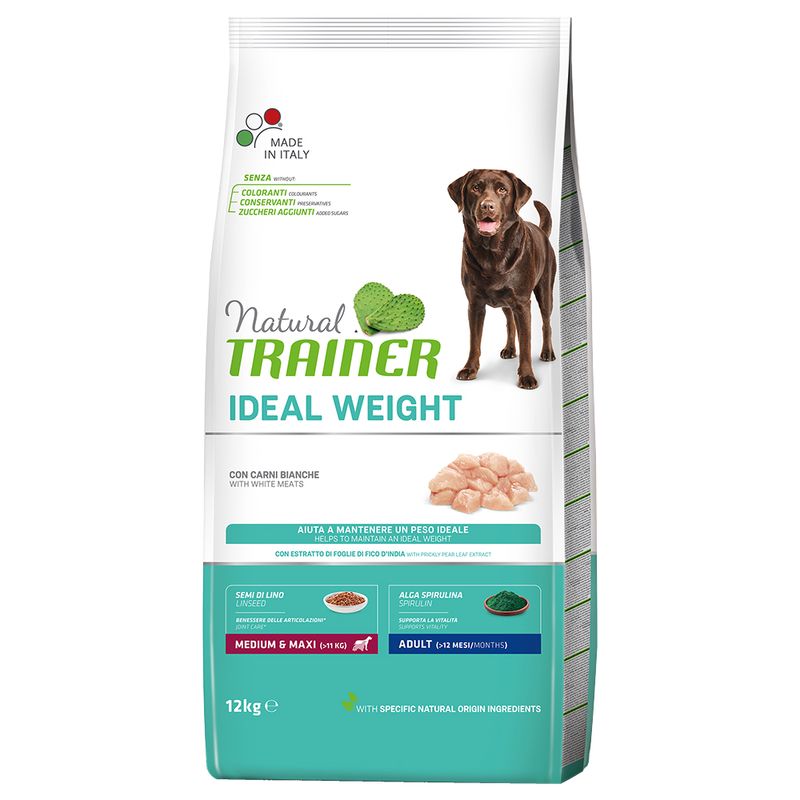 Natural Trainer Light in Fat Medium&Maxi Tacchino 12kg - Cani Adult Sovrappeso