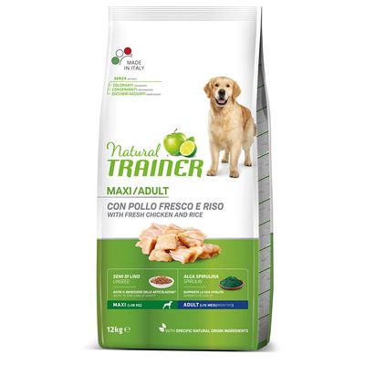 Natural Trainer Adult Maxi con Pollo Fresco 12kg - Cane Adulto