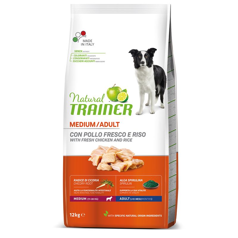 Natural Trainer Adult Medium con Pollo 12kg - Cane Adulto