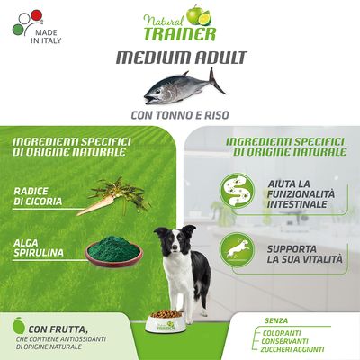 Natural Trainer Adult Medium con Tonno 12kg - Cane Adulto