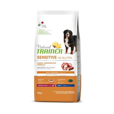 Natural Trainer Sensitive Adult Medium/Maxi Anatra 12kg No Gluten - Cane Adulto