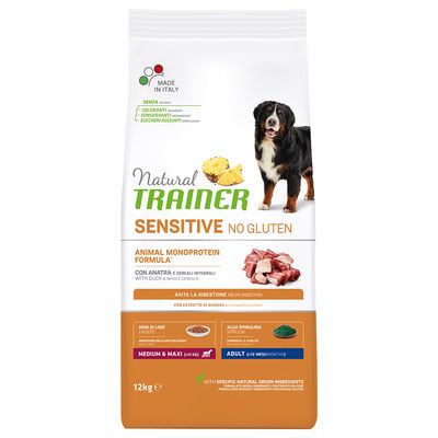 Natural Trainer Sensitive Adult Medium/Maxi Anatra 12kg No Gluten - Cane Adulto