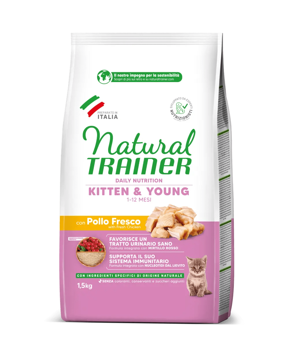 Natural Trainer Kitten & Young con Pollo 1,5kg1