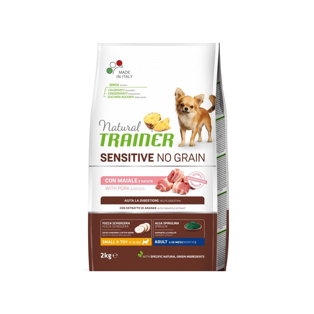 Natural Trainer Sensitive Adult Small & Toy Maiale 2kg Grain Free