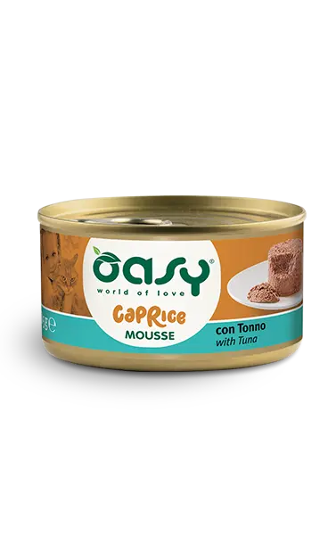 Alimento umido Oasy Caprice Mousse Tonno 85 g per gatti adulti