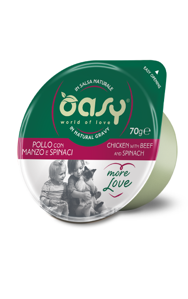 Oasy More Love Pollo Manzo e Spinaci 70g Cup