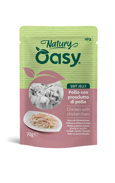 Oasy Natury Soft Jelly Pollo con Prosciutto di Pollo 70g Busta