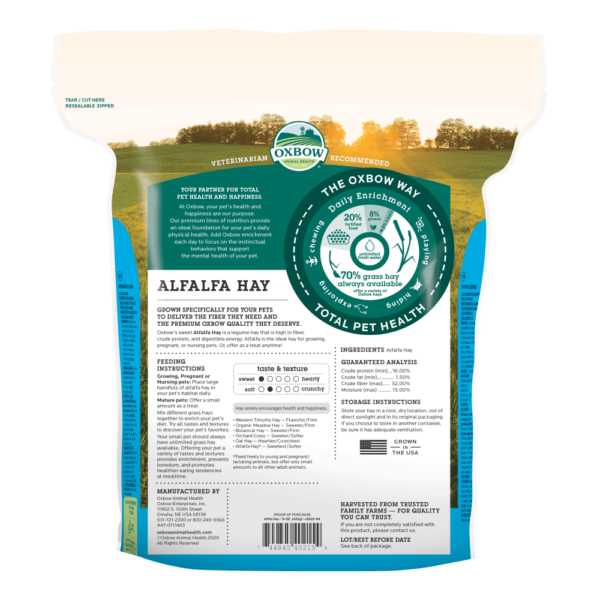 Oxbow Alfalfa Fieno Conigli e Roditori 425 g