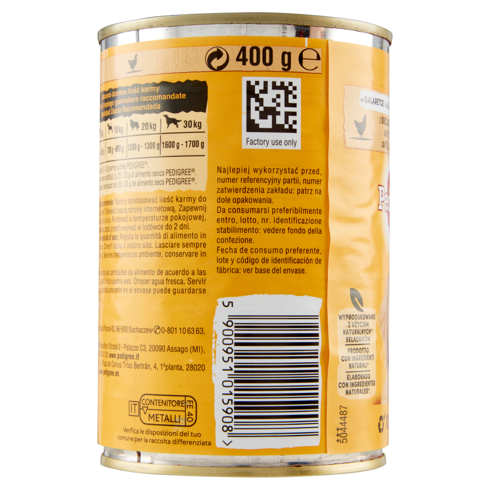 Pedigree Pollo e Carote in Gelatina 400g - Cibo Umido per Cani