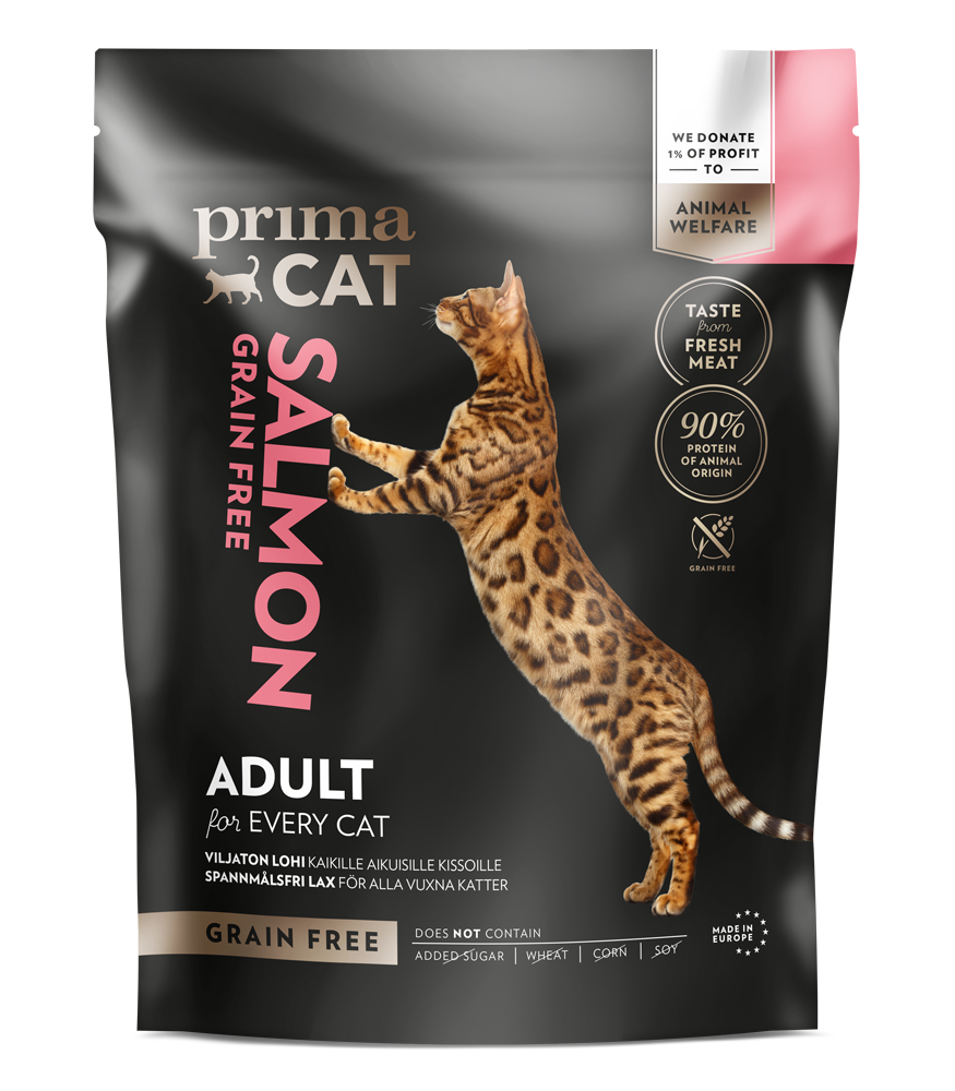 PrimaCat per Adulti Grain Free al Salmone 1,4kg - Crocchette per Gatti