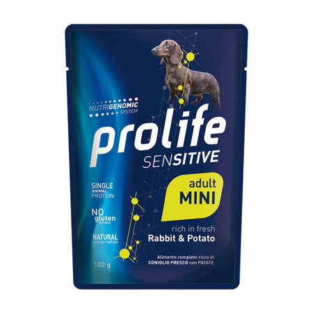 Prolife Sensitive Adult Mini Coniglio e Patate 100g Monoproteico Cane