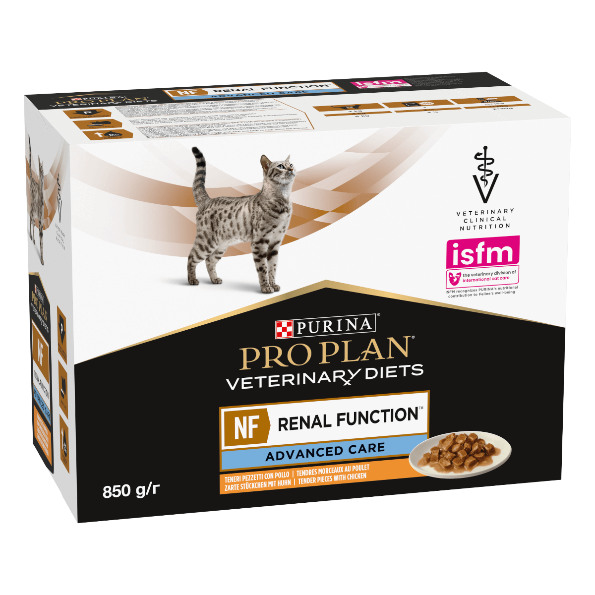 Alimento dietetico umido Purina Pro Plan NF Gatto 10x85 g pollo per supporto renale