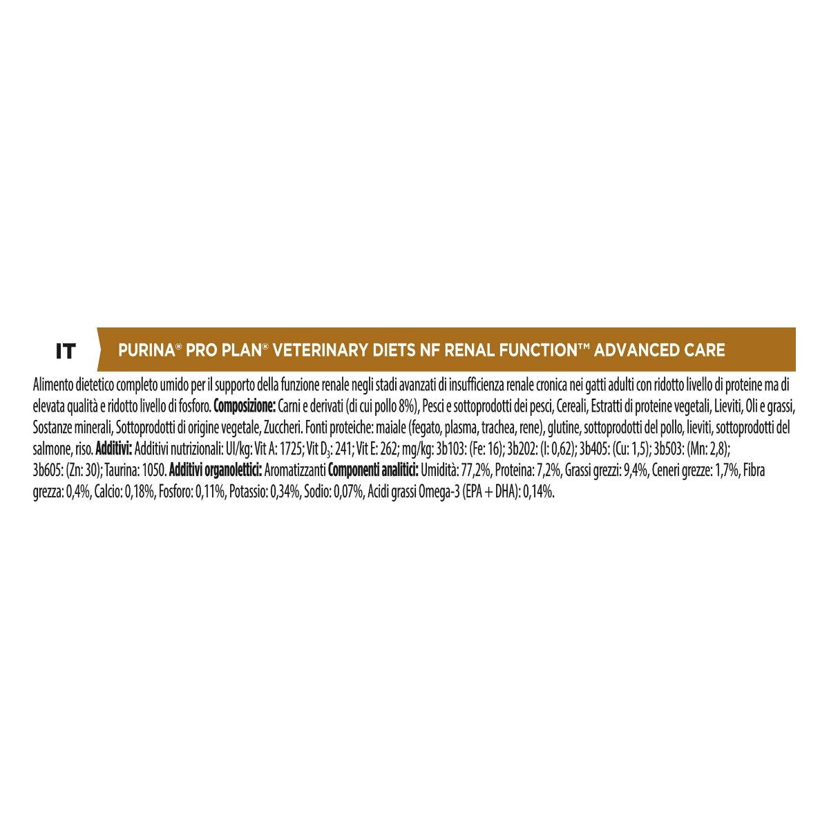 Alimento dietetico umido Purina Pro Plan NF Gatto 10x85 g pollo per supporto renale