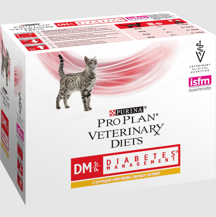 Purina Pro Plan Veterinary Diets Feline DM Diabetes Management Pollo 10x85gr