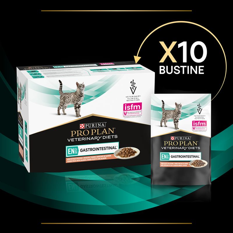 Purina Pro Plan Veterinary Diets Feline EN ST/OX Gastrointestinal 10x85g Salmone