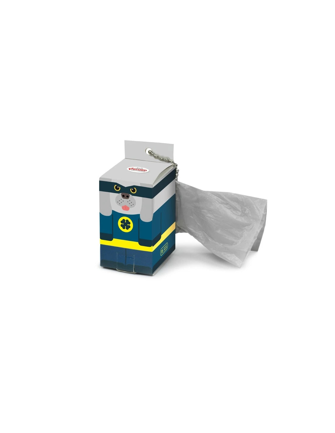 Record Masked Dog Dispenser in Cartone con Sacchetti Igienici - 15 Sacchetti