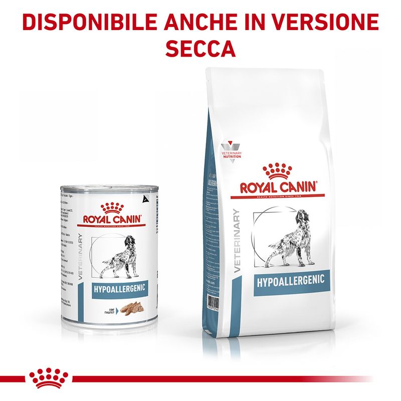 Royal Canin Hypoallergenic Veterinary Mousse 400g Umido per Cane