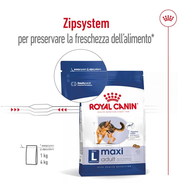 Royal Canin Maxi Adult – Crocchette per Cani Adulti Taglia Grande 4 kg