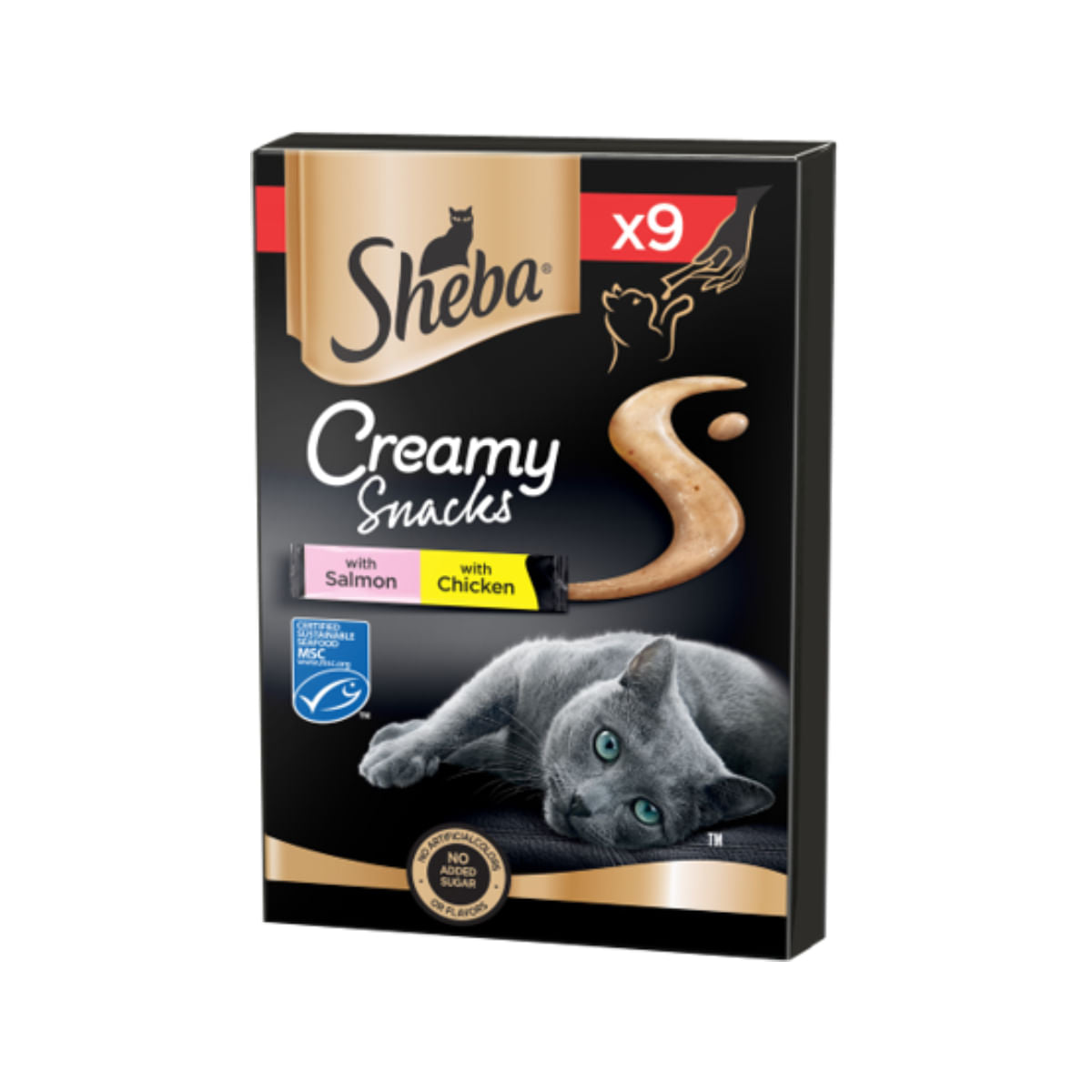 Sheba Snack Gatto Creamy Snack Pollo e Salmone 9X12 Gr