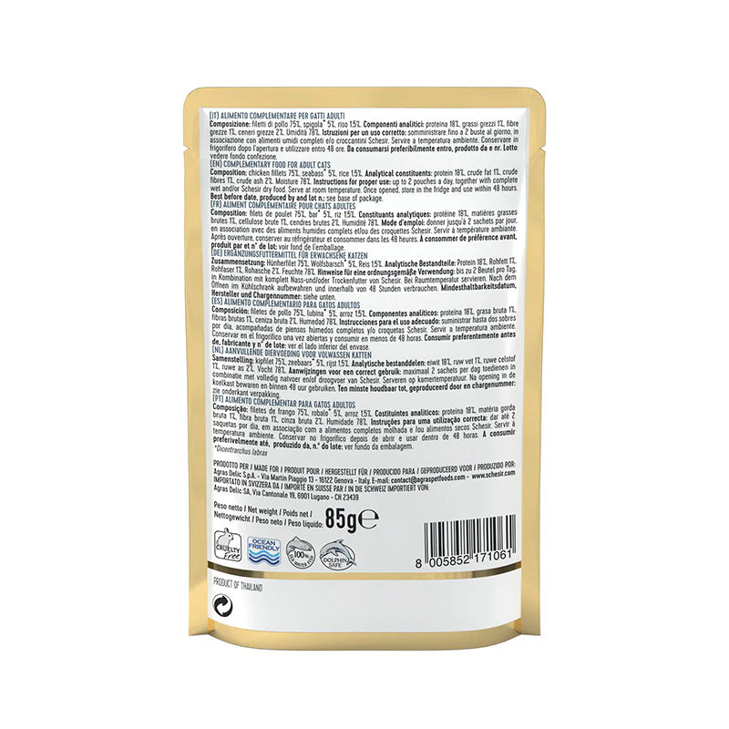 Schesir Filetti di Pollo con Spigola in Gelatina 85g