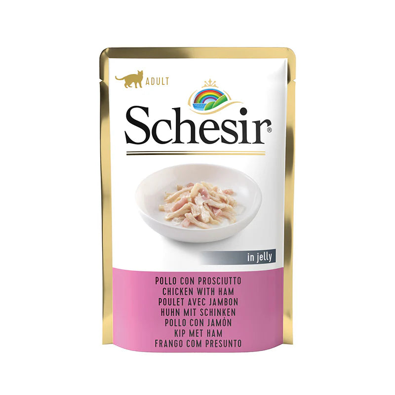 Schesir Pollo con Prosciutto in Gelatina 85g Umido per Gatti