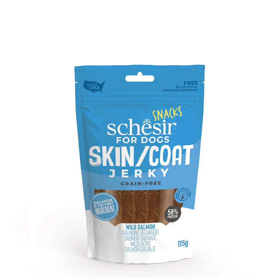 Schesir Skin/Coat Jerky Grain Free Wild Salmon 115g