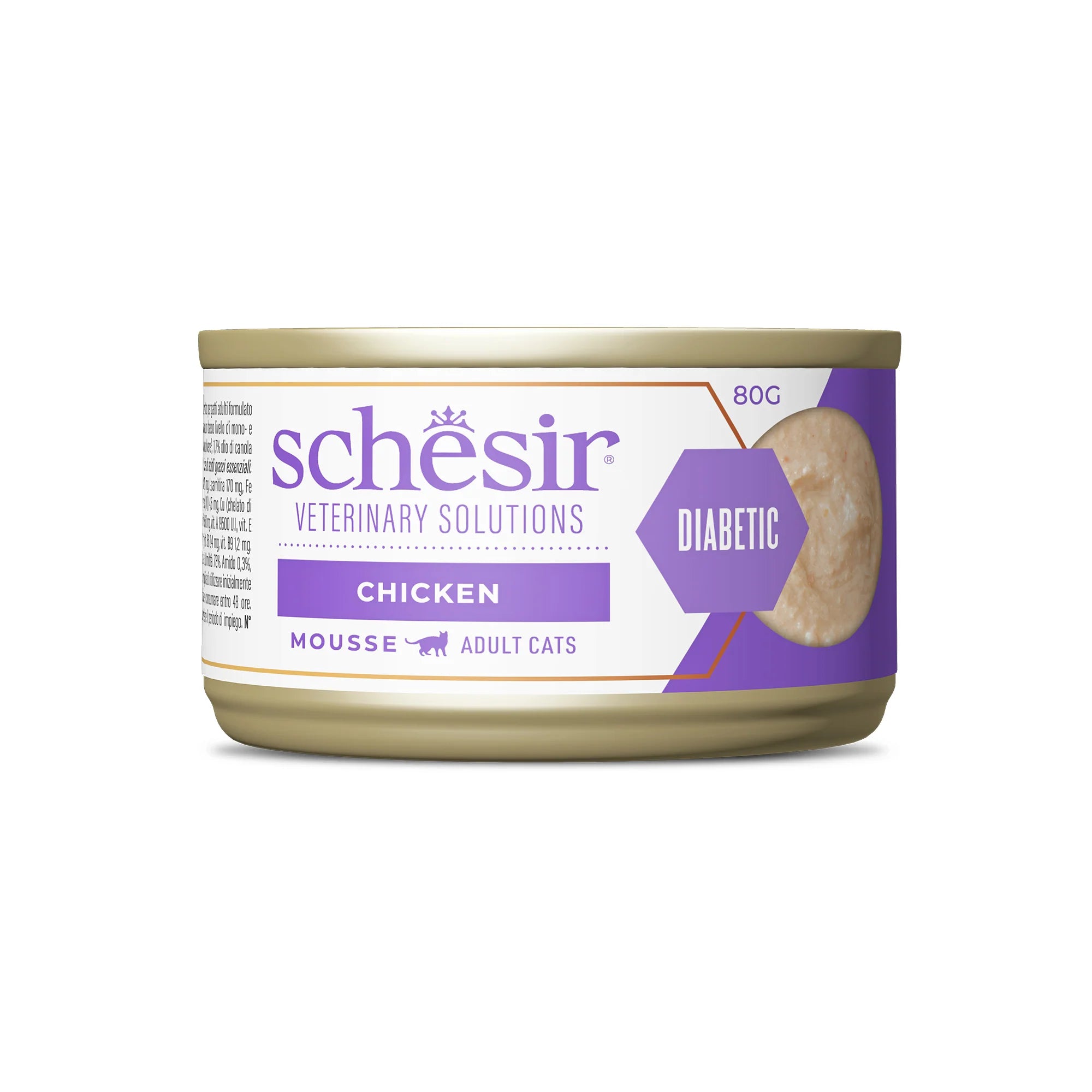 Alimento umido Schesir Diabetic Pollo 8x80 g per gatti adulti con diabete