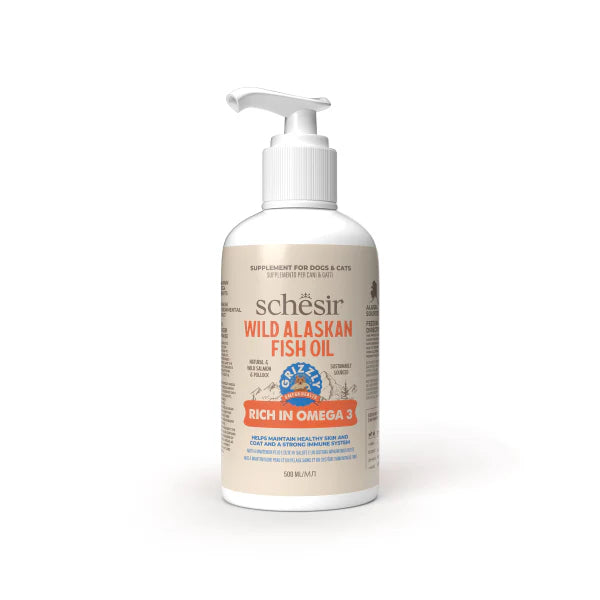 Olio di Salmone per Cani 500ml - Schesir Grizzly Wild Alaskan